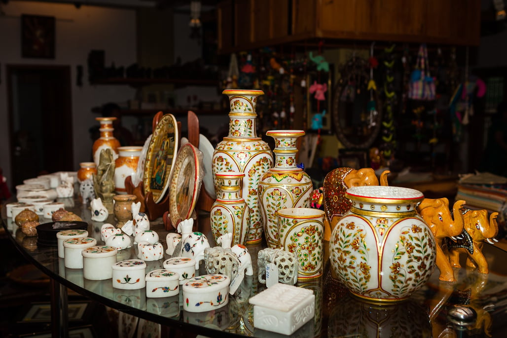 Indian handicraft - inlaid stoneware